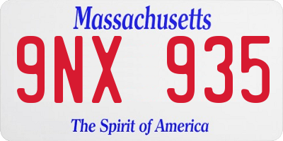 MA license plate 9NX935