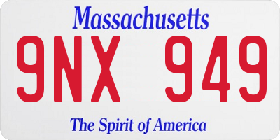 MA license plate 9NX949