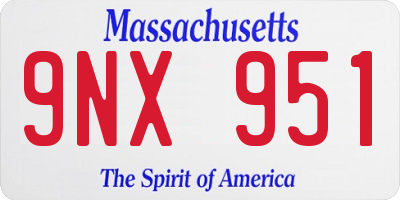 MA license plate 9NX951