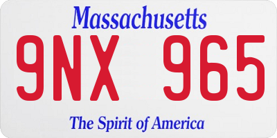 MA license plate 9NX965