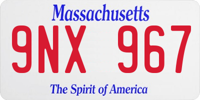 MA license plate 9NX967