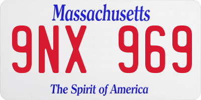 MA license plate 9NX969