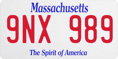 MA license plate 9NX989