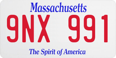 MA license plate 9NX991