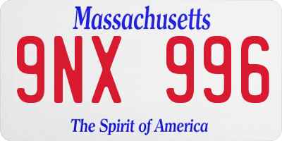 MA license plate 9NX996