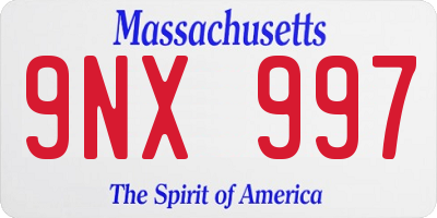 MA license plate 9NX997
