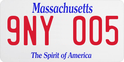 MA license plate 9NY005