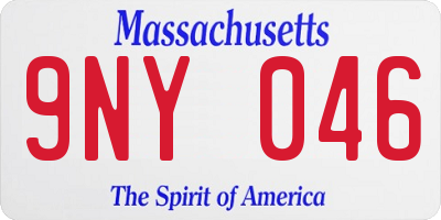 MA license plate 9NY046
