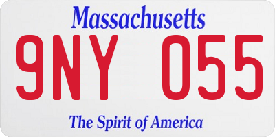 MA license plate 9NY055