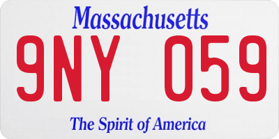 MA license plate 9NY059