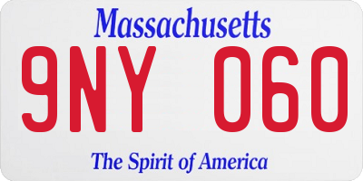 MA license plate 9NY060