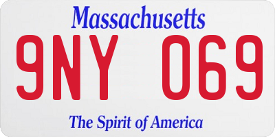 MA license plate 9NY069