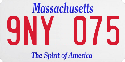 MA license plate 9NY075