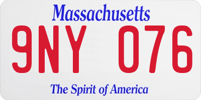 MA license plate 9NY076