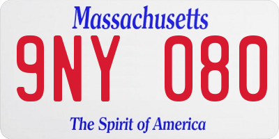 MA license plate 9NY080