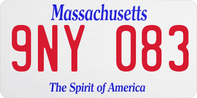 MA license plate 9NY083