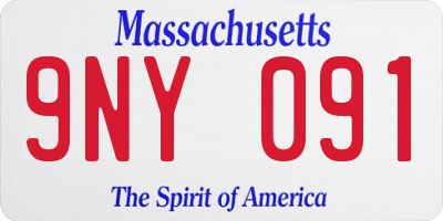 MA license plate 9NY091