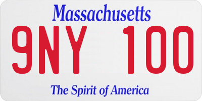 MA license plate 9NY100