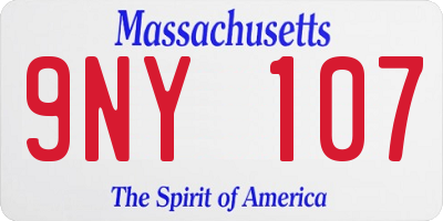 MA license plate 9NY107