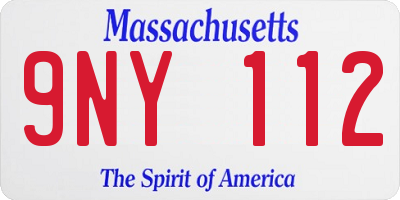 MA license plate 9NY112