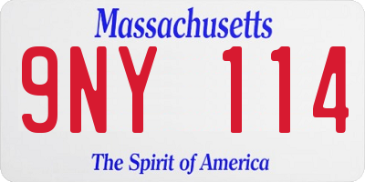 MA license plate 9NY114