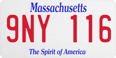MA license plate 9NY116