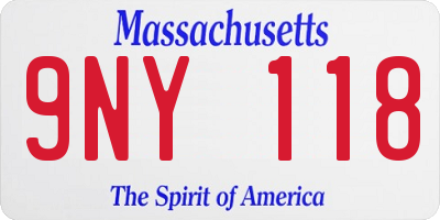 MA license plate 9NY118