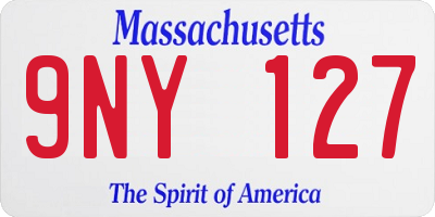 MA license plate 9NY127