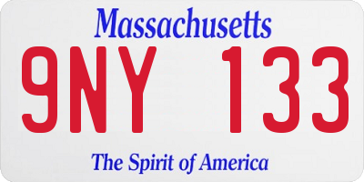 MA license plate 9NY133