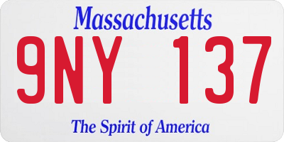 MA license plate 9NY137
