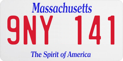 MA license plate 9NY141