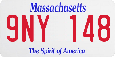 MA license plate 9NY148