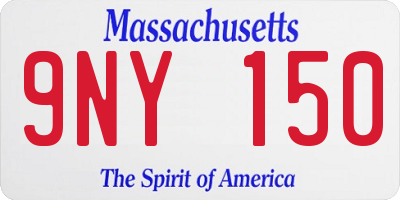 MA license plate 9NY150
