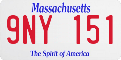 MA license plate 9NY151