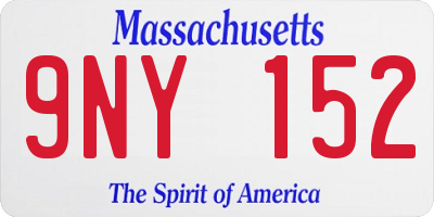 MA license plate 9NY152