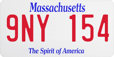 MA license plate 9NY154