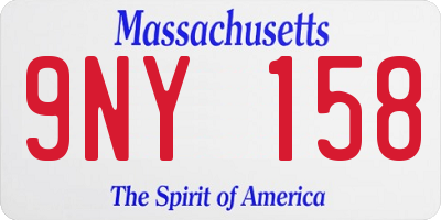MA license plate 9NY158