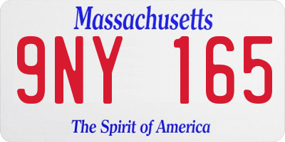 MA license plate 9NY165