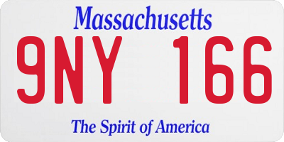 MA license plate 9NY166