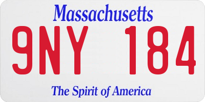 MA license plate 9NY184