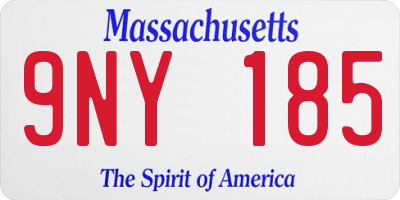 MA license plate 9NY185