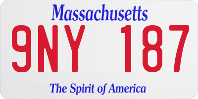 MA license plate 9NY187