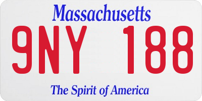 MA license plate 9NY188
