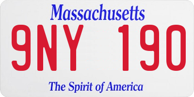 MA license plate 9NY190