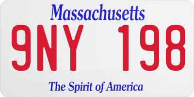MA license plate 9NY198