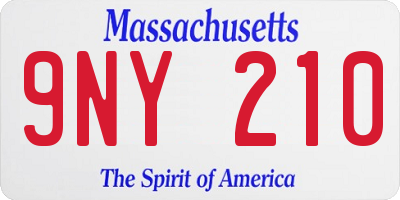 MA license plate 9NY210
