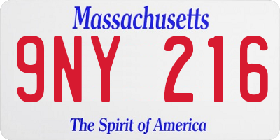 MA license plate 9NY216