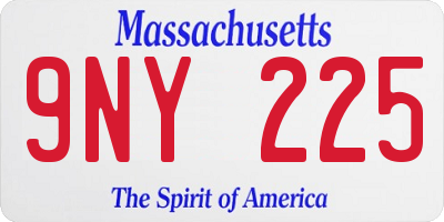 MA license plate 9NY225