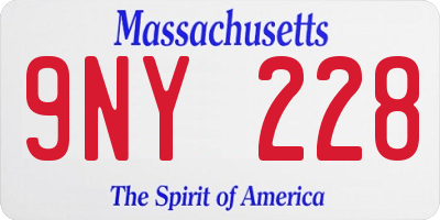 MA license plate 9NY228