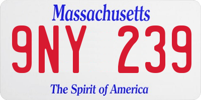 MA license plate 9NY239